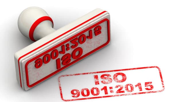 Sello con la palabra ISO 9001:2015